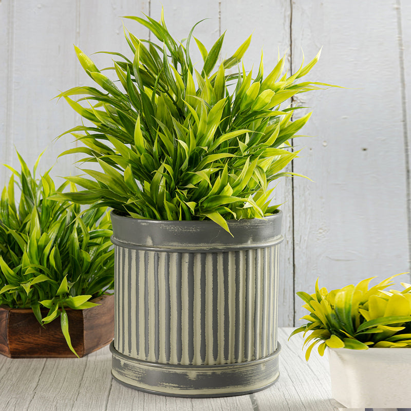 Grey Metal Table Planter For Indoor Plants And Flowers For Home And Office