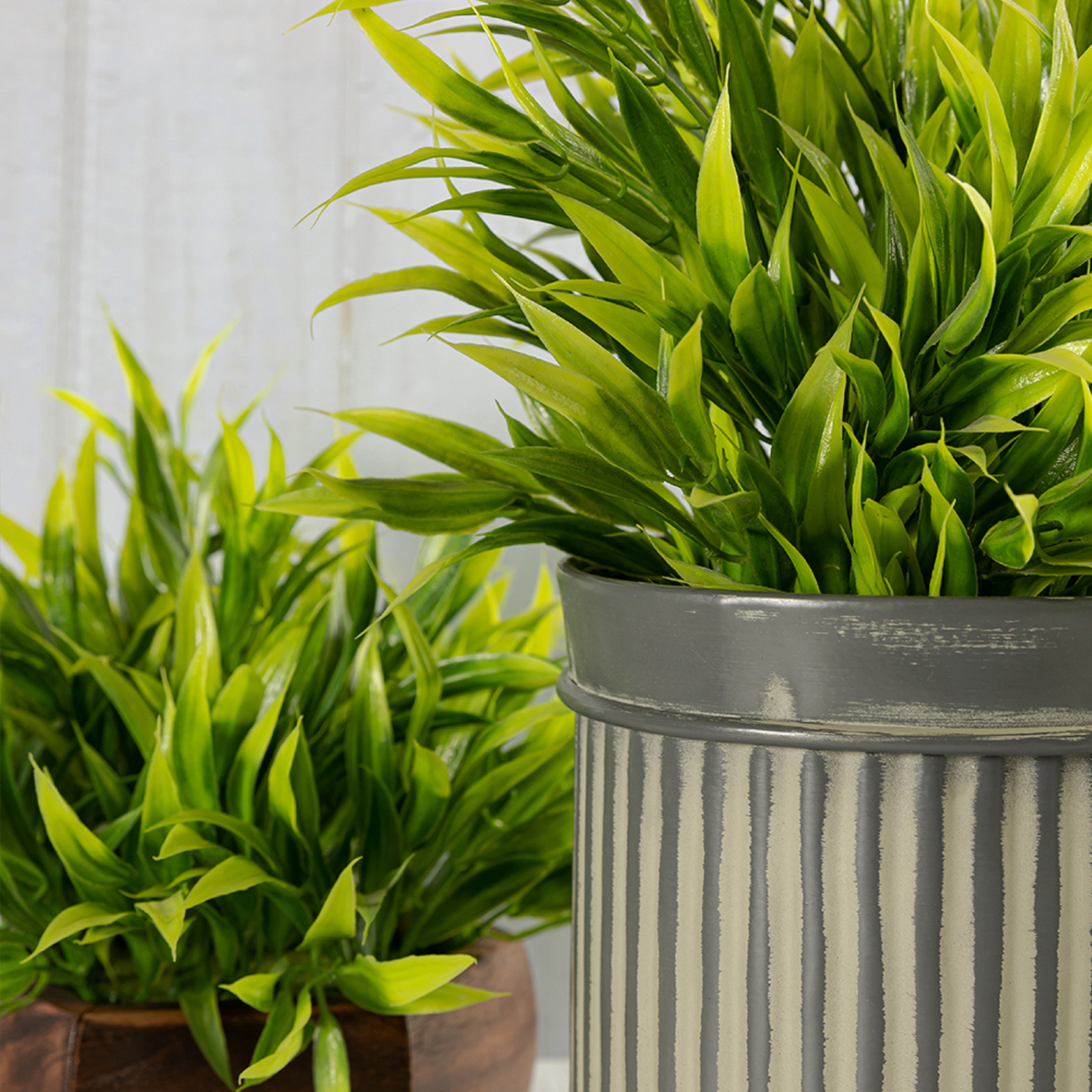 Grey Metal Table Planter For Indoor Plants And Flowers For Home And Office