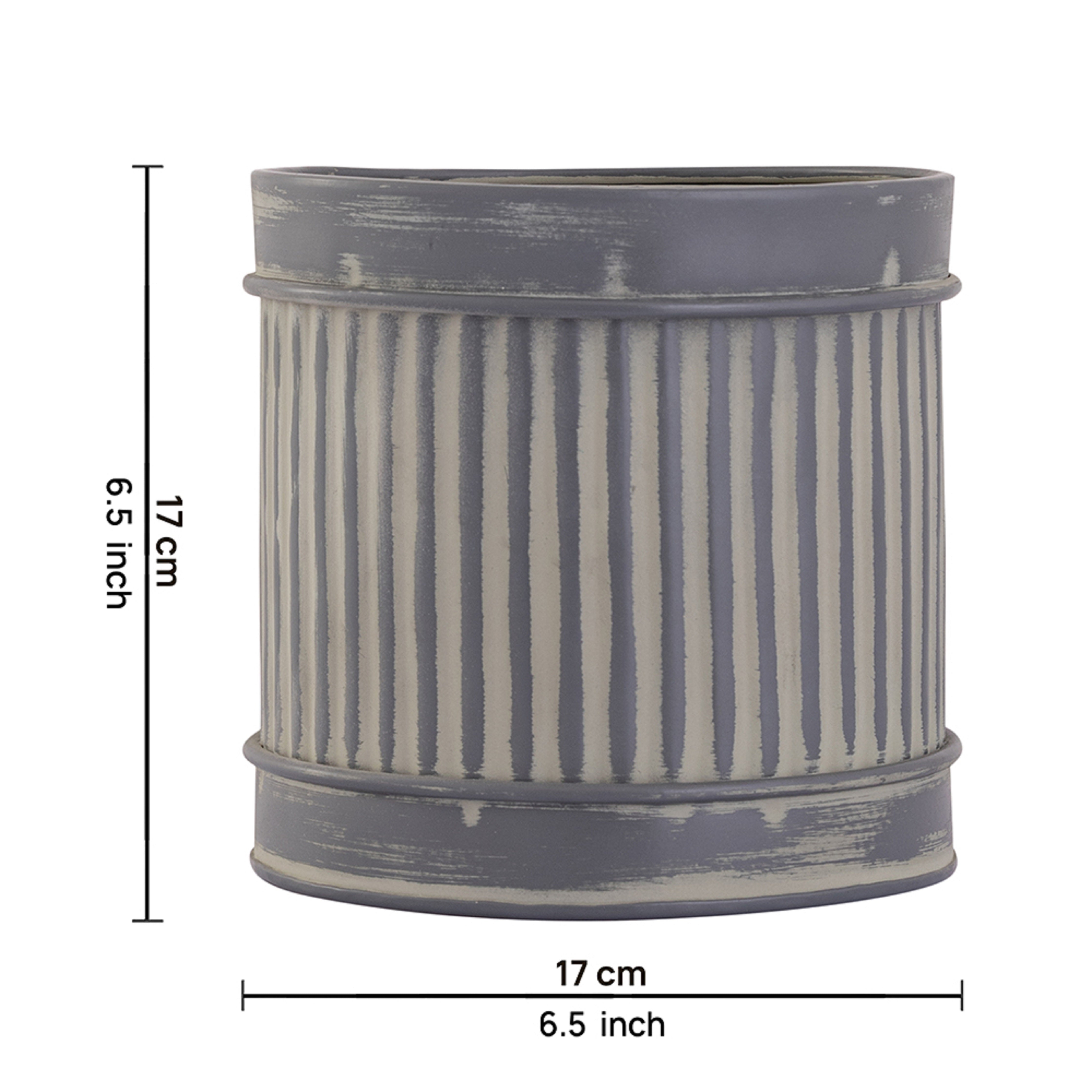 Grey Metal Table Planter For Indoor Plants And Flowers For Home And Office