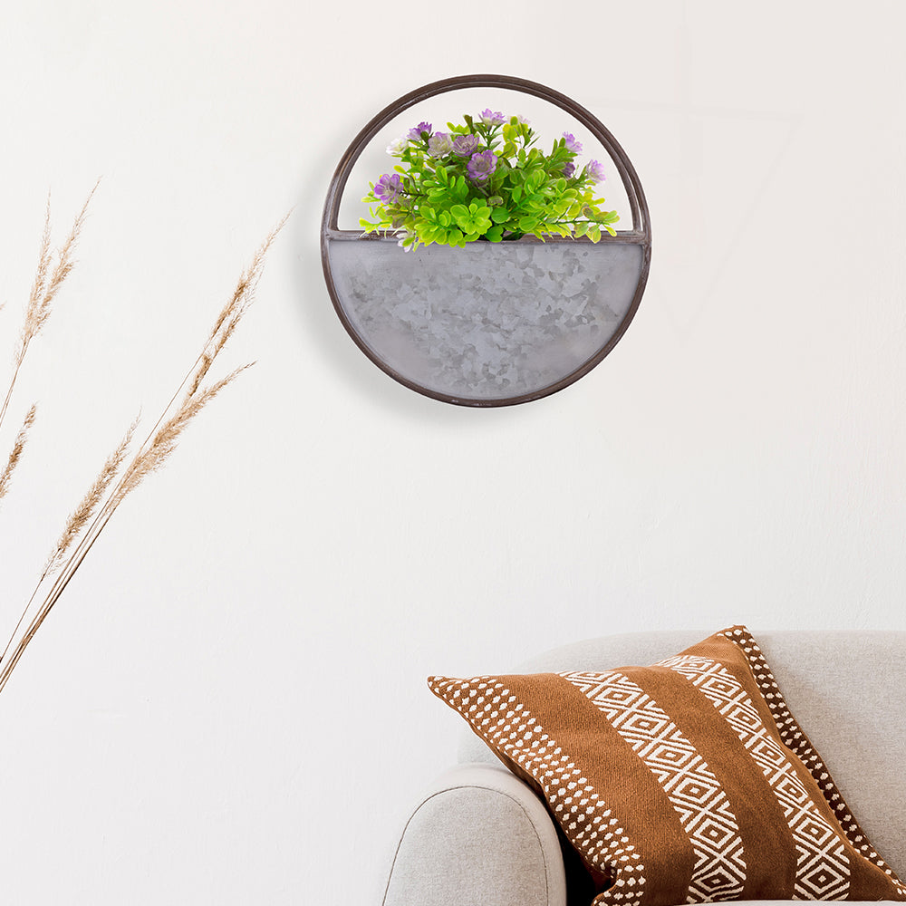 Wall Hanging Metal Planter For Home Decor, Living Room And Office