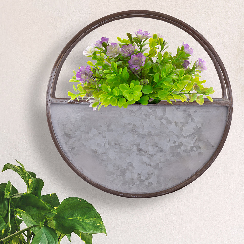 Wall Hanging Metal Planter For Home Decor, Living Room And Office