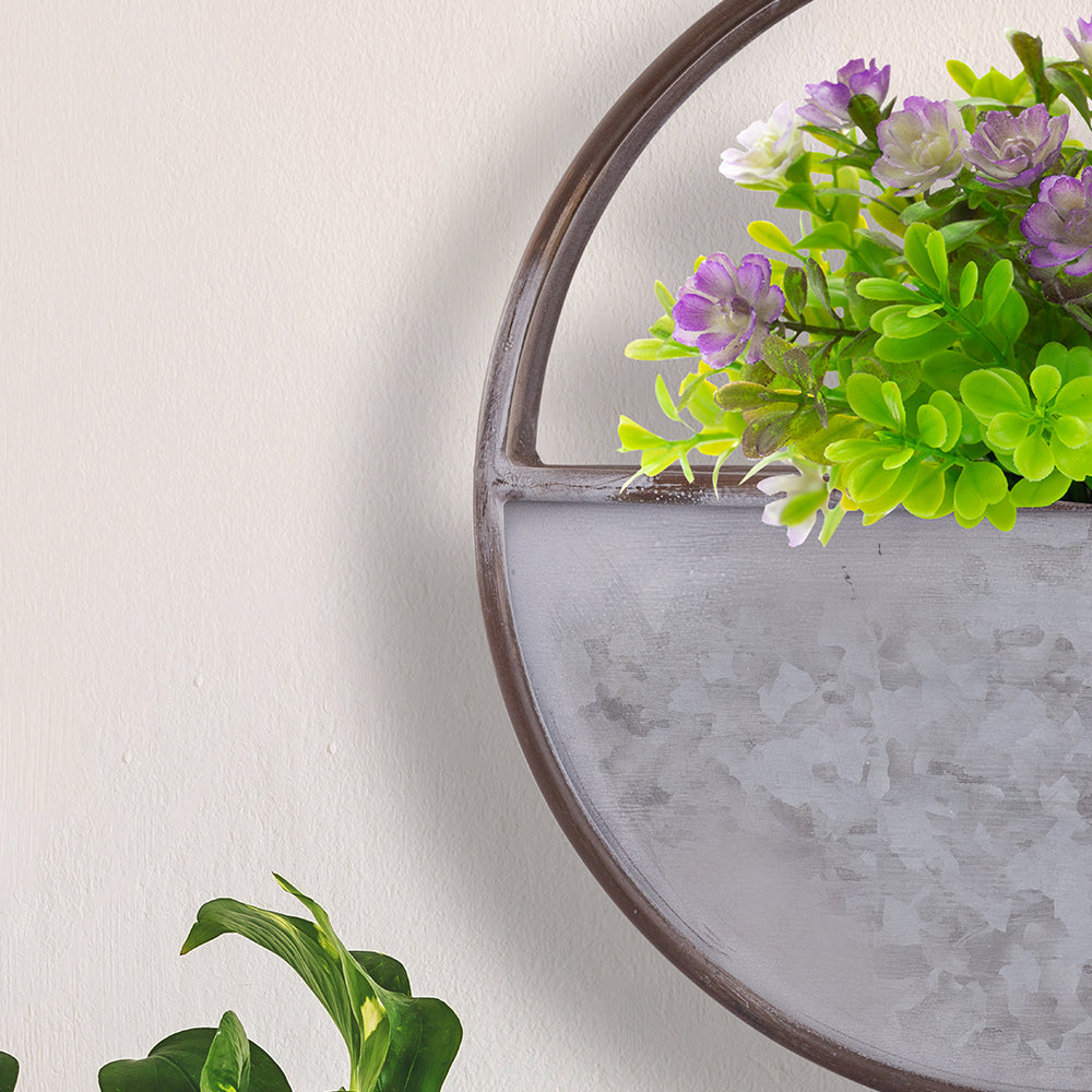 Wall Hanging Metal Planter For Home Decor, Living Room And Office