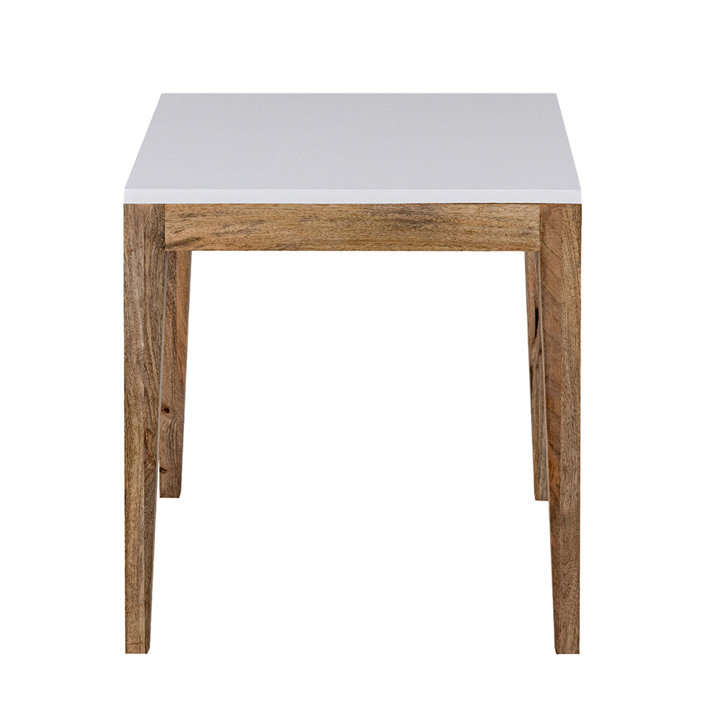 Sockel Wooden Side Table, Medium - White
