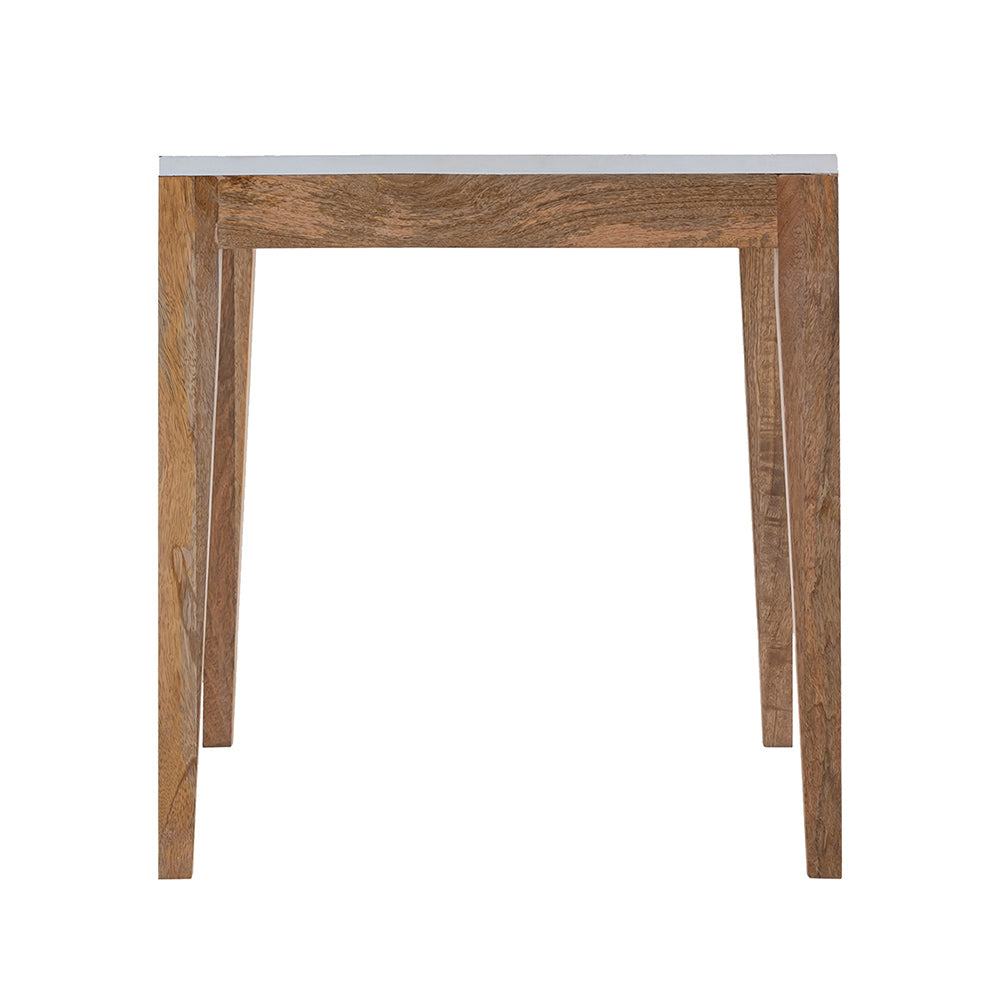 Sockel Wooden Side Table, Medium - White