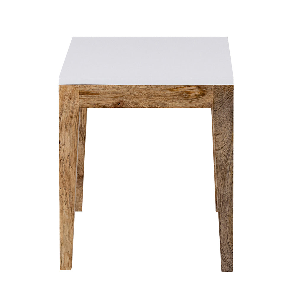 Sockel Wooden Side Table, Small - White