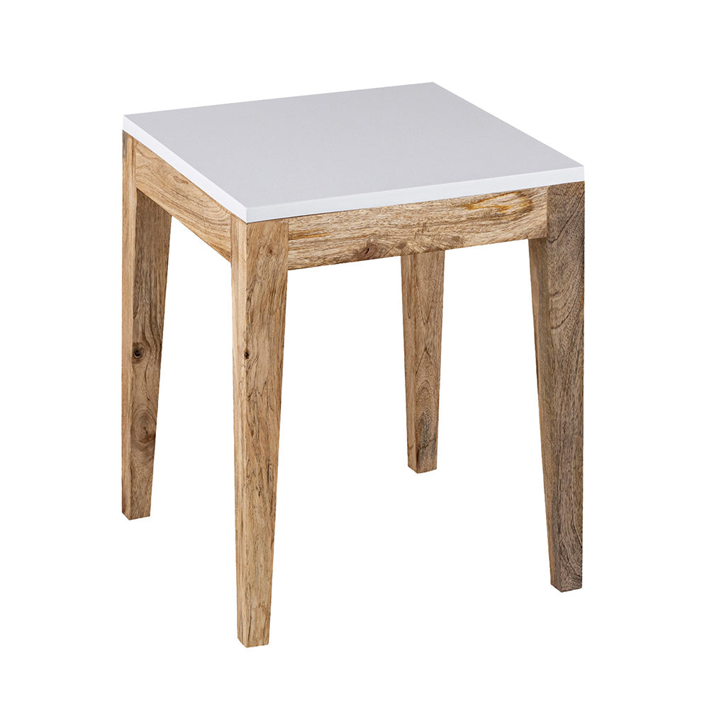 Sockel Wooden Side Table, Small - White