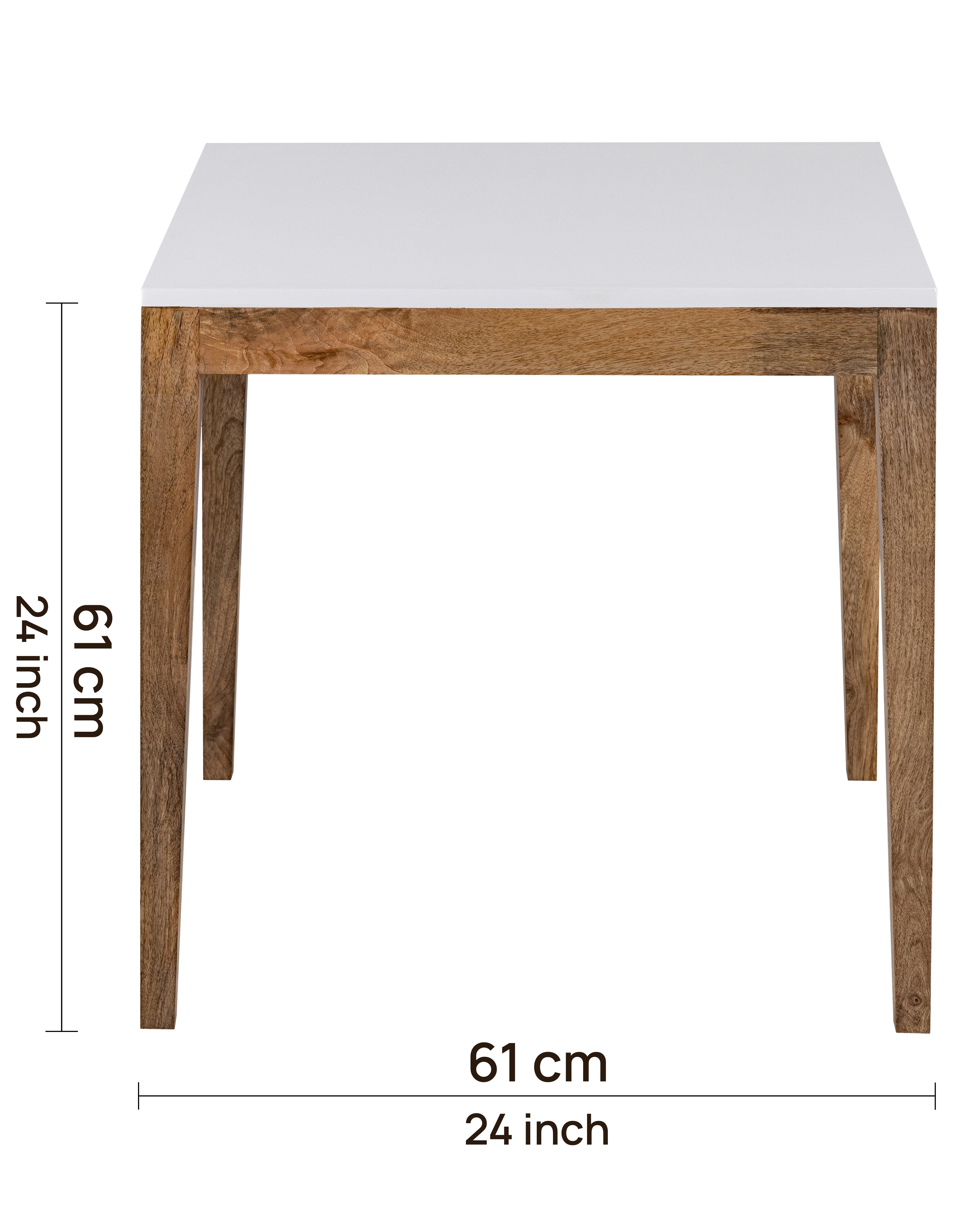 White Wooden Side Table For Home, Kitchen, Living Room, Balcony And Office