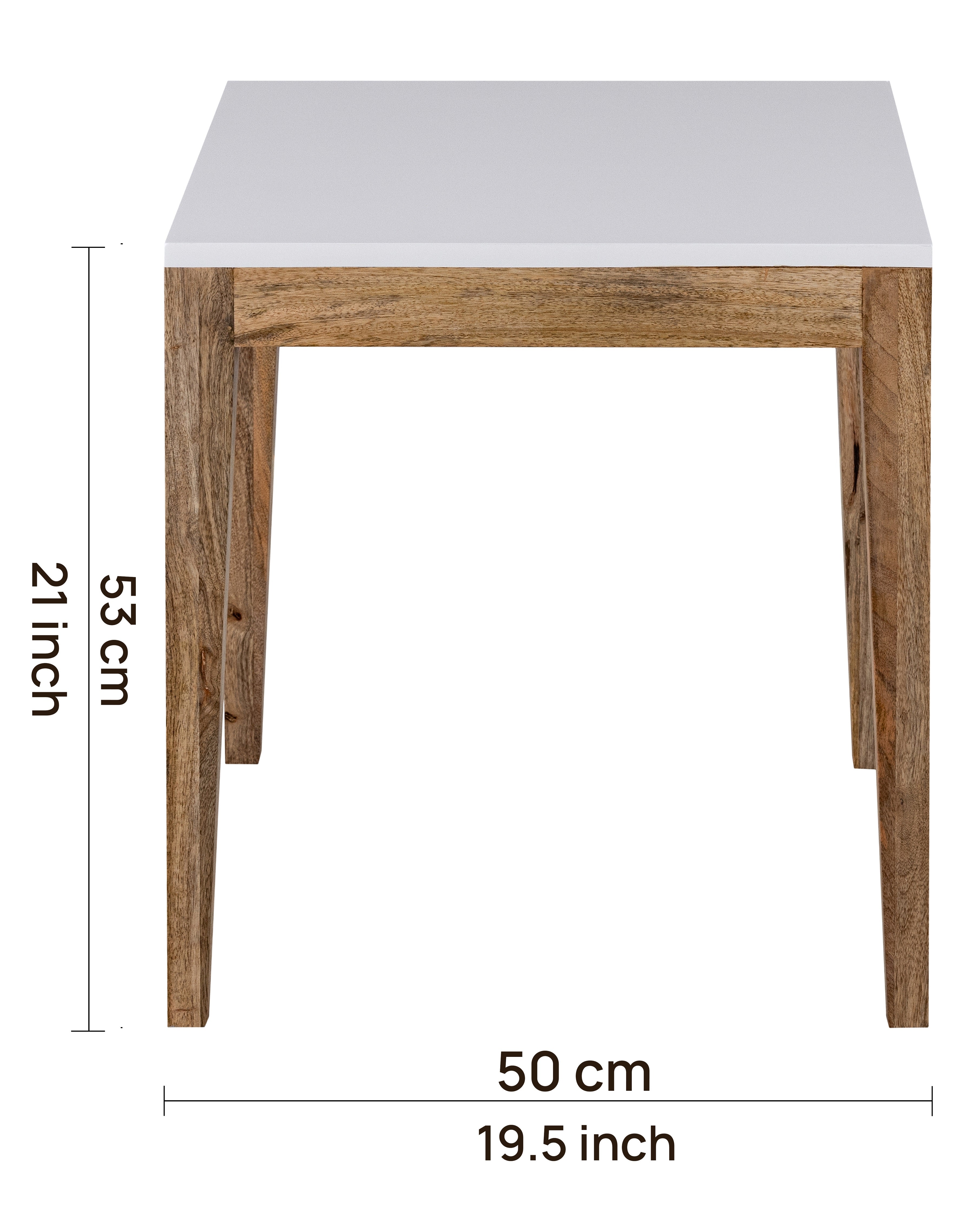 White Wooden Side Table For Home, Kitchen, Living Room, Balcony And Office