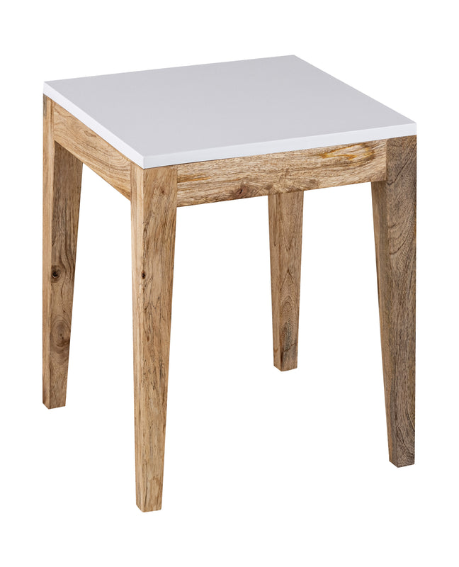 Sockel Wooden Side Table, Small - White