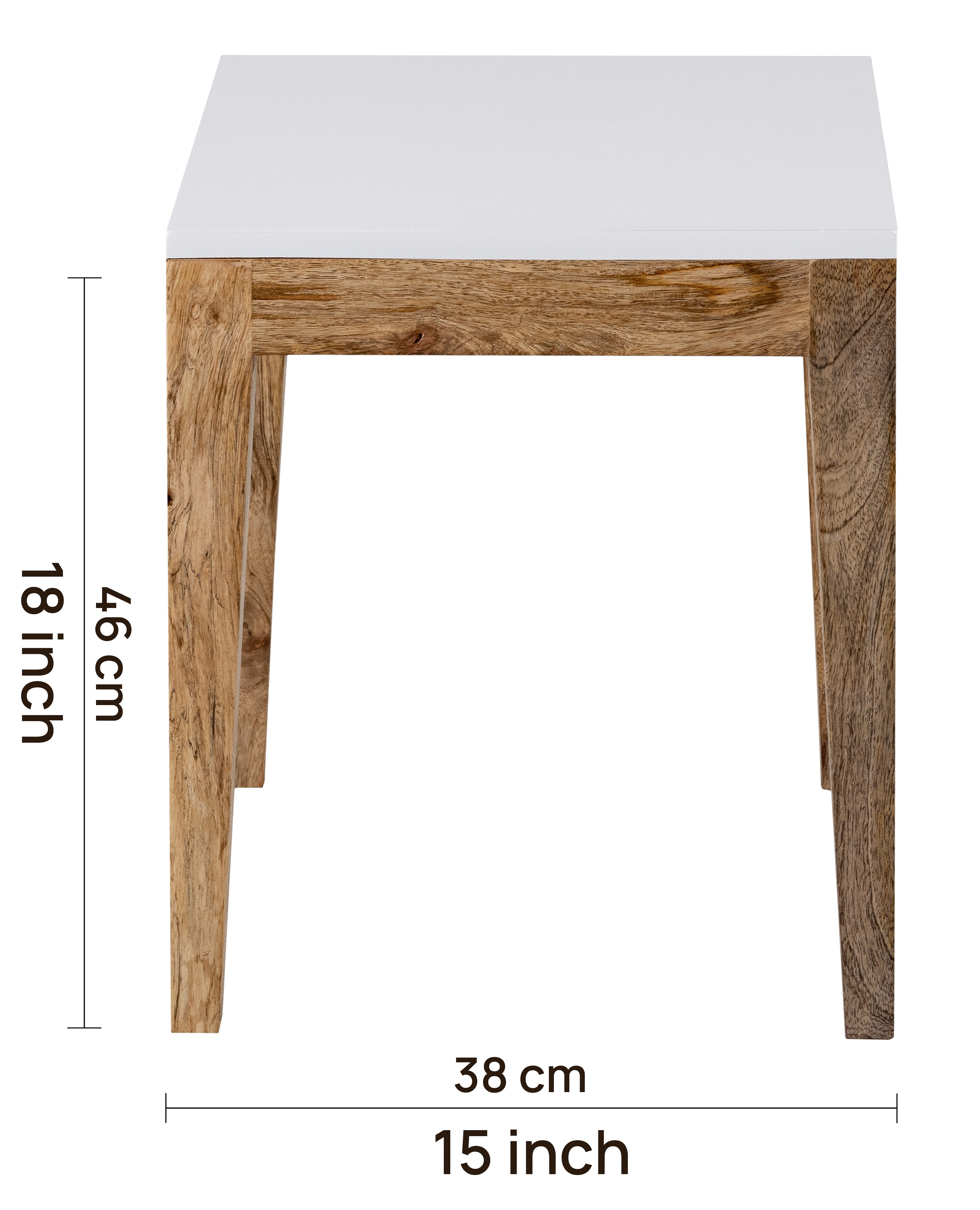 White Wooden Side Table For Home, Kitchen, Living Room, Balcony And Office