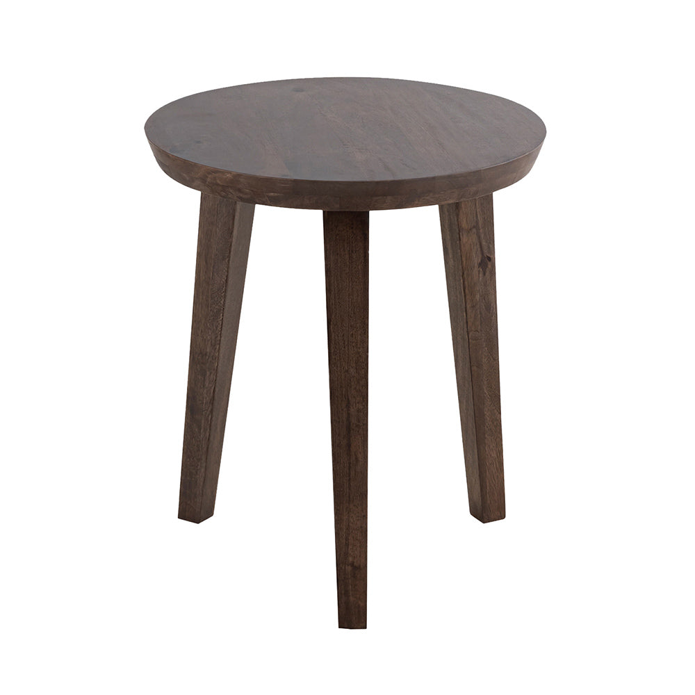 Orb Wooden Side Table, Small - Brown