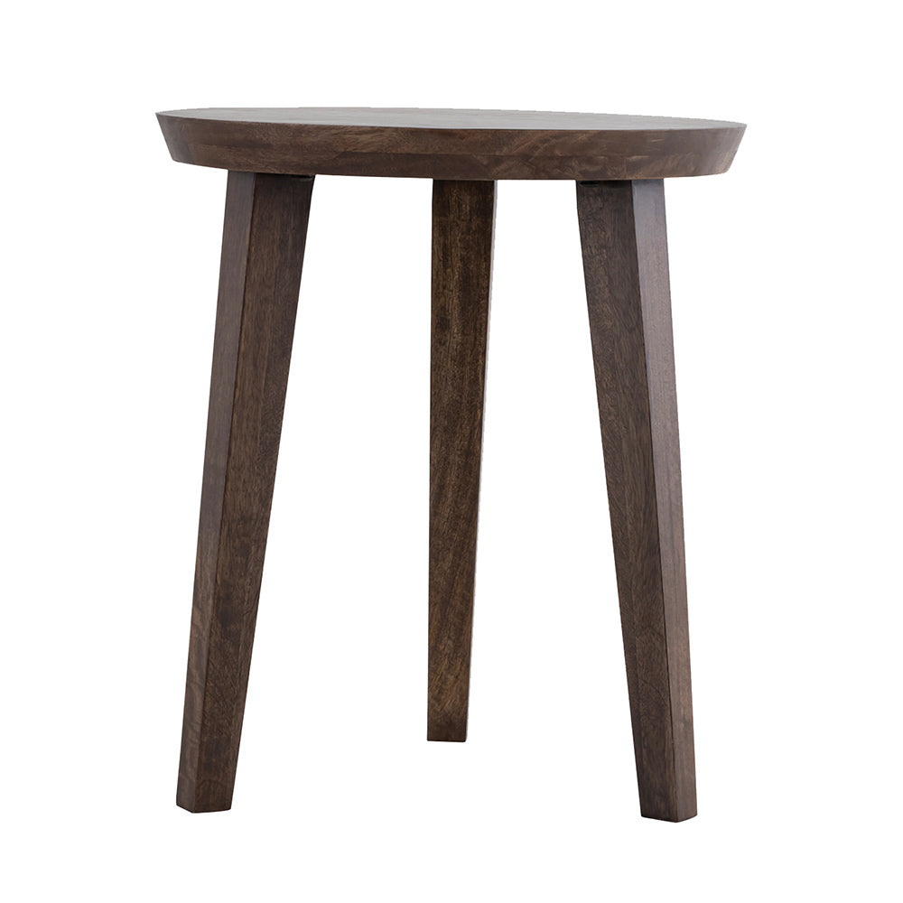 Orb Wooden Side Table, Small - Brown