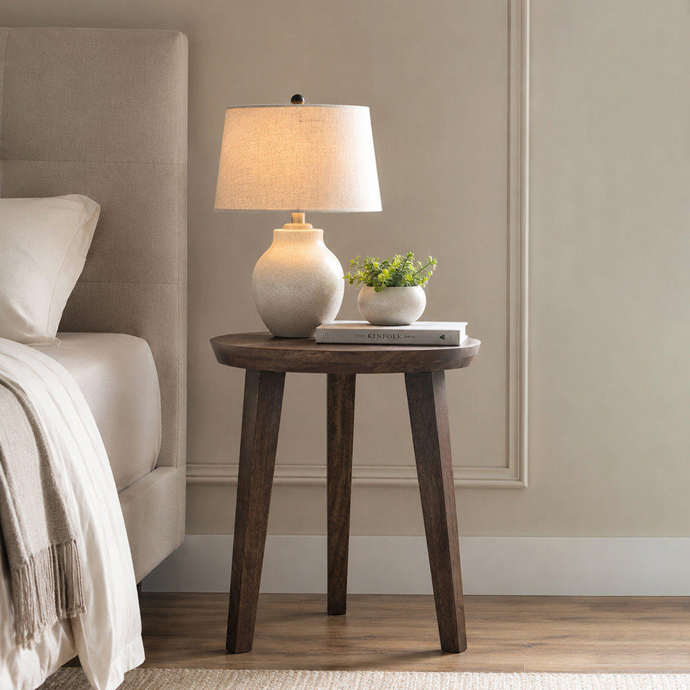 Orb Wooden Side Table, Small - Brown