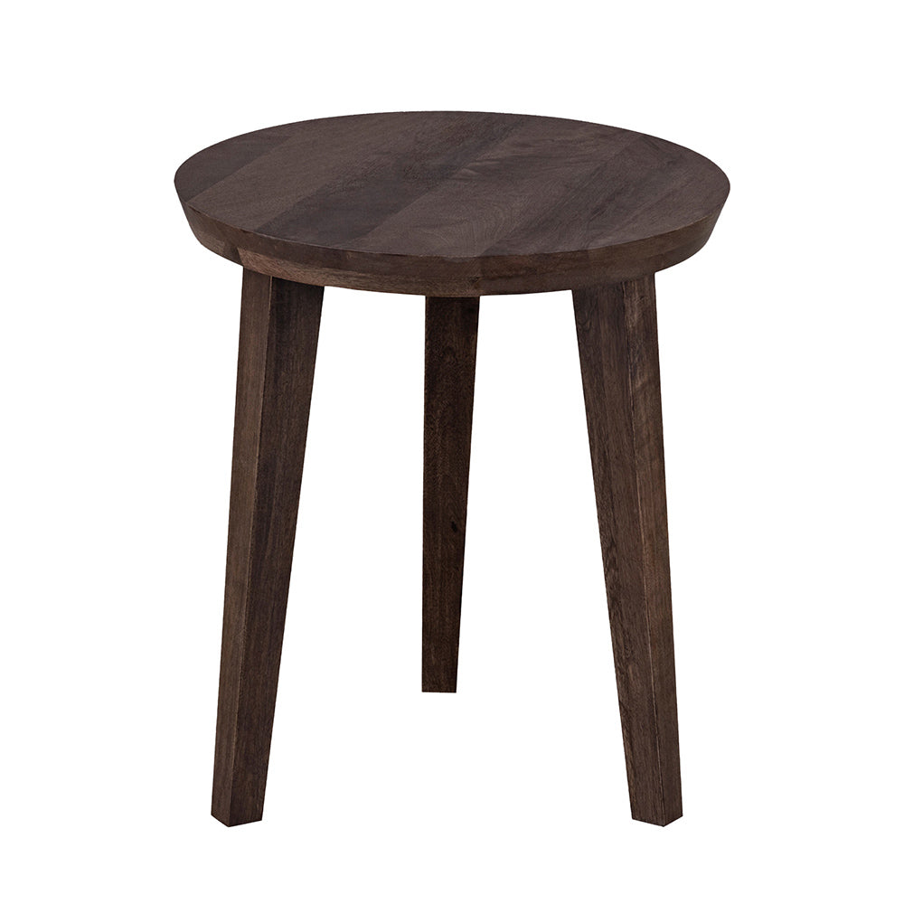 Orb Wooden Side Table, Medium - Brown