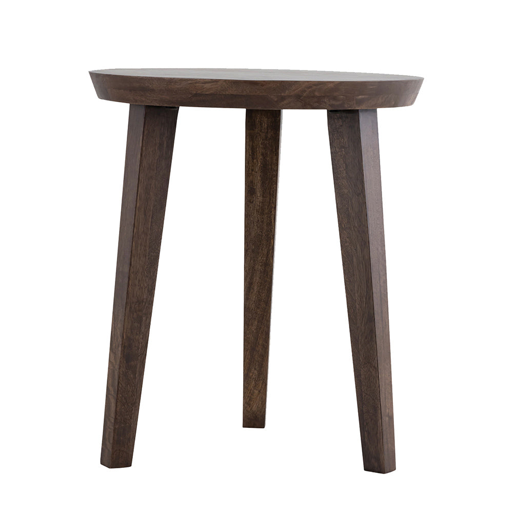 Orb Wooden Side Table, Medium - Brown