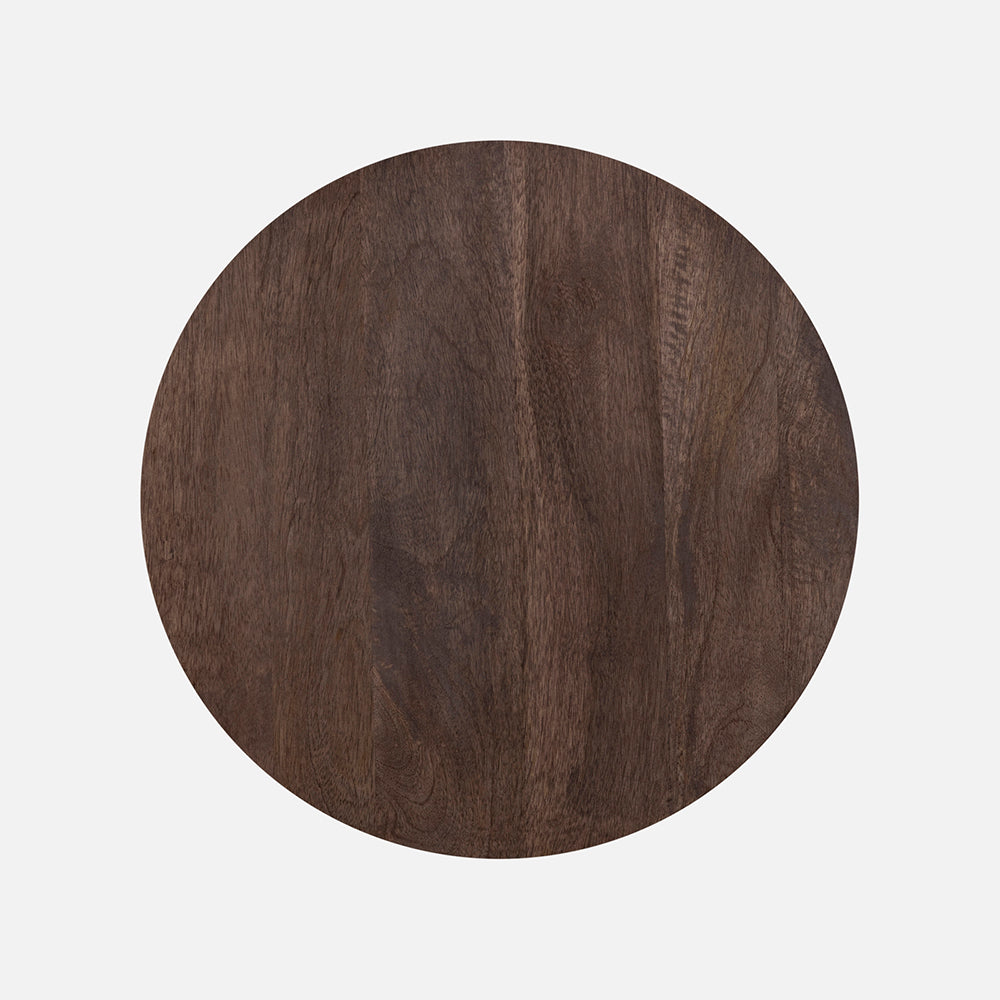Orb Wooden Side Table, Large - Brown