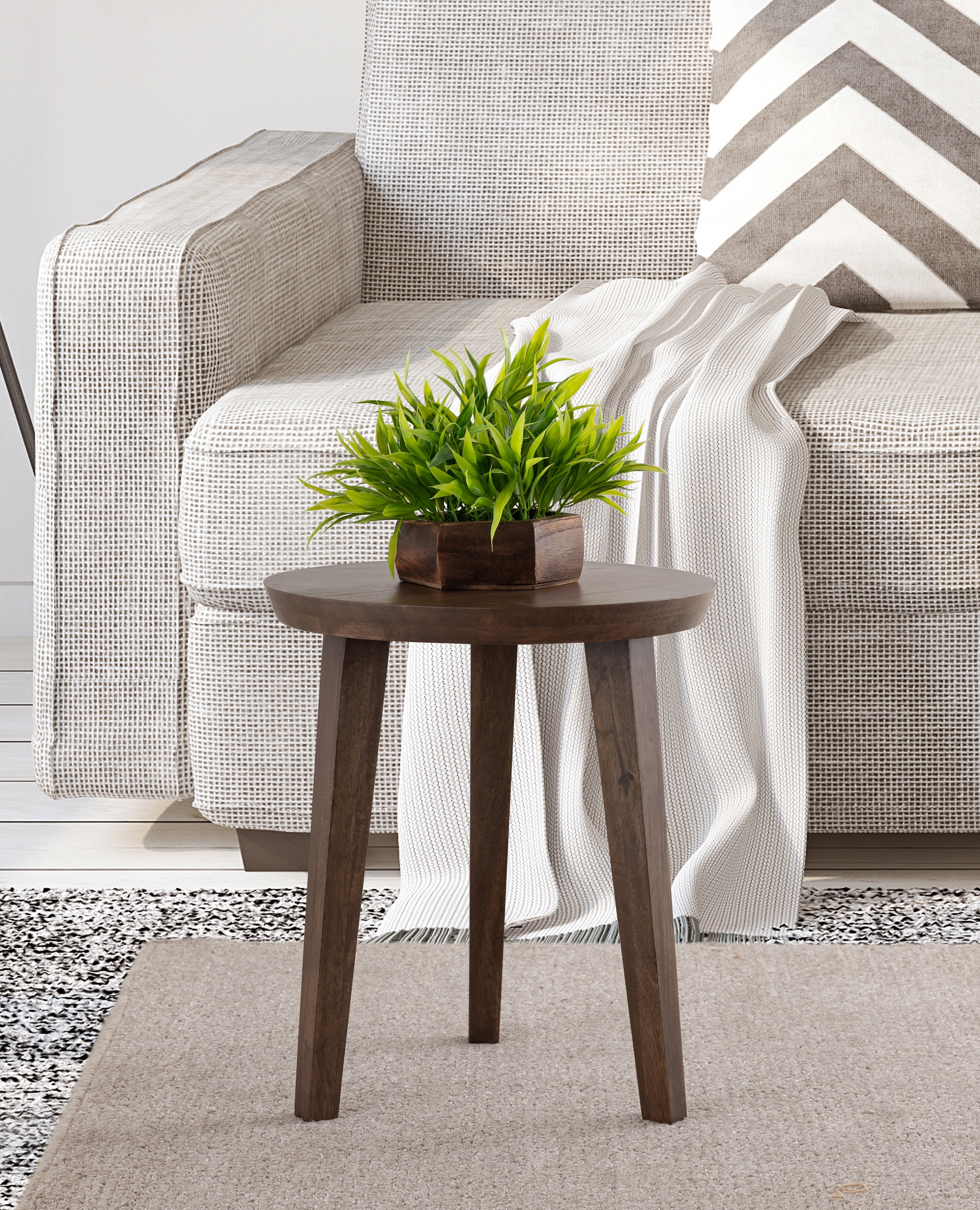 Grey Wooden Side Table For Home, Kitchen, Living Room, Balcony, Bedroom And Office