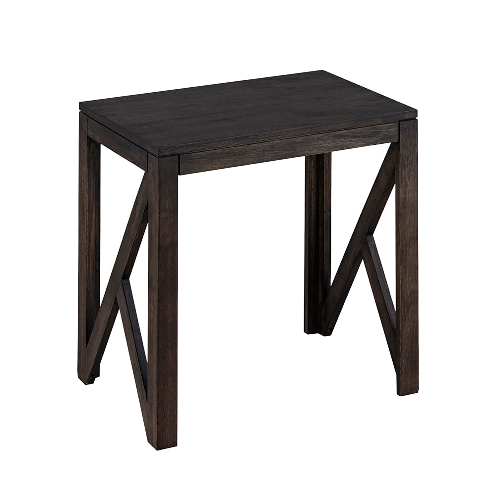 Cross Wooden Side Table, Large - Brown