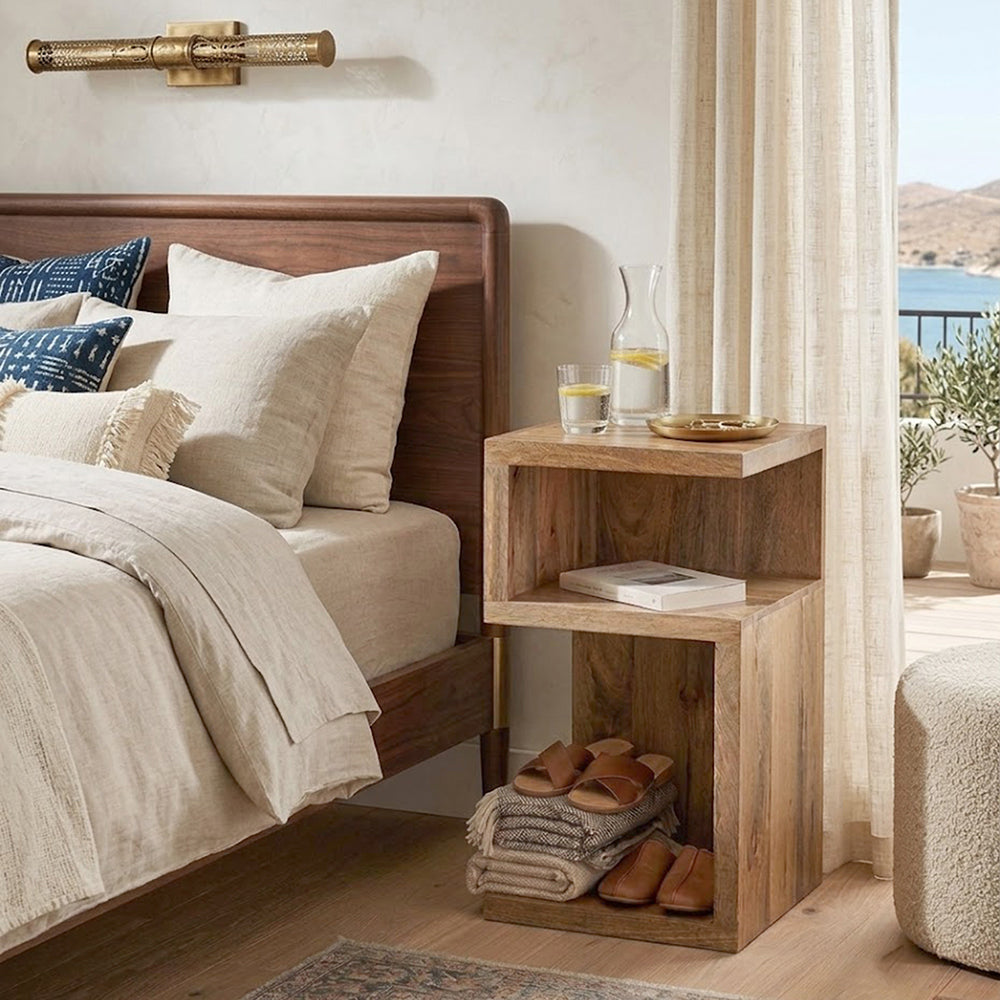 Helix Wooden Side Table - Natural