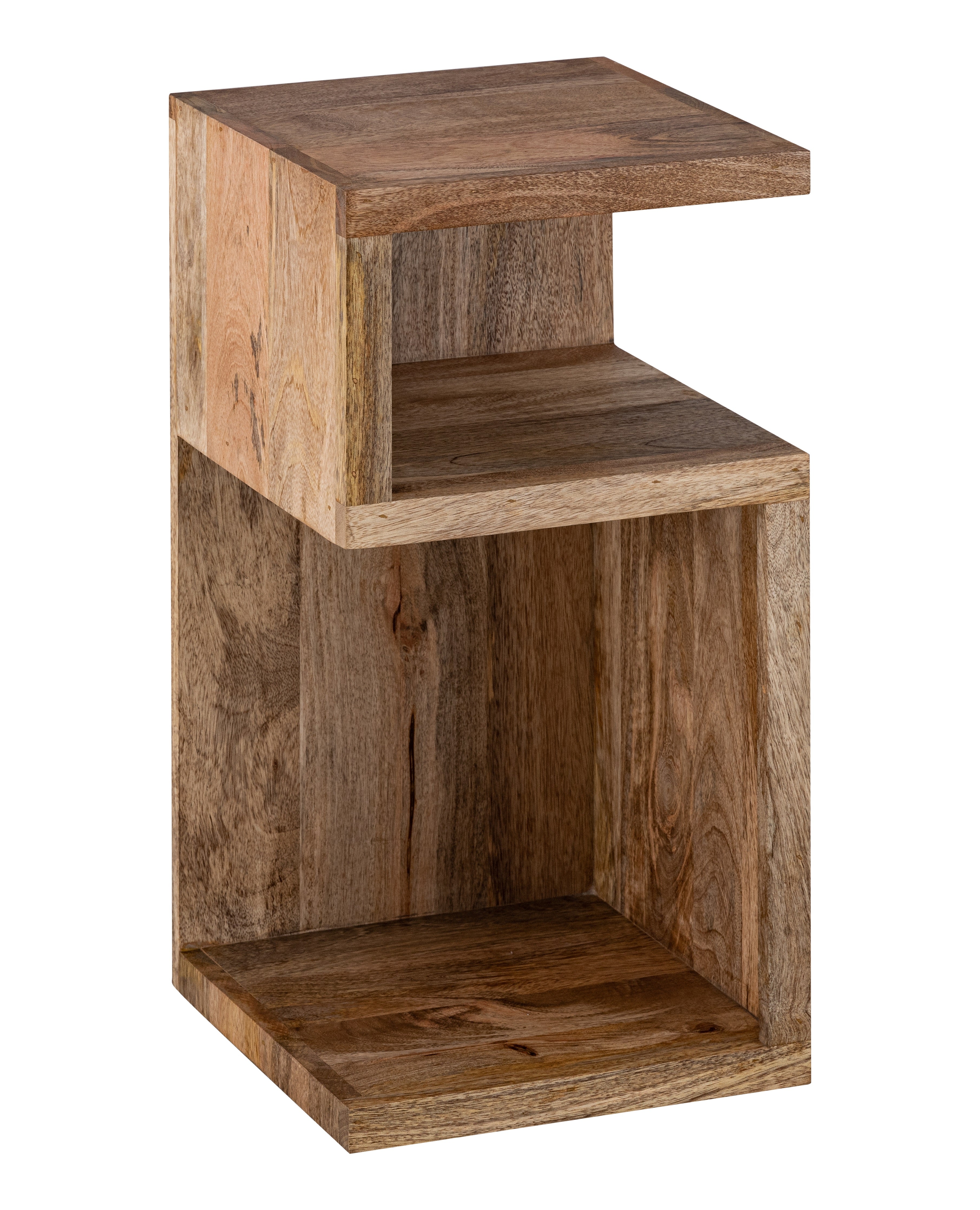 Brown Wooden Open Storage Side Table For Home, Kitchen And Office