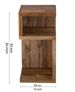 Brown Wooden Open Storage Side Table For Home, Kitchen And Office
