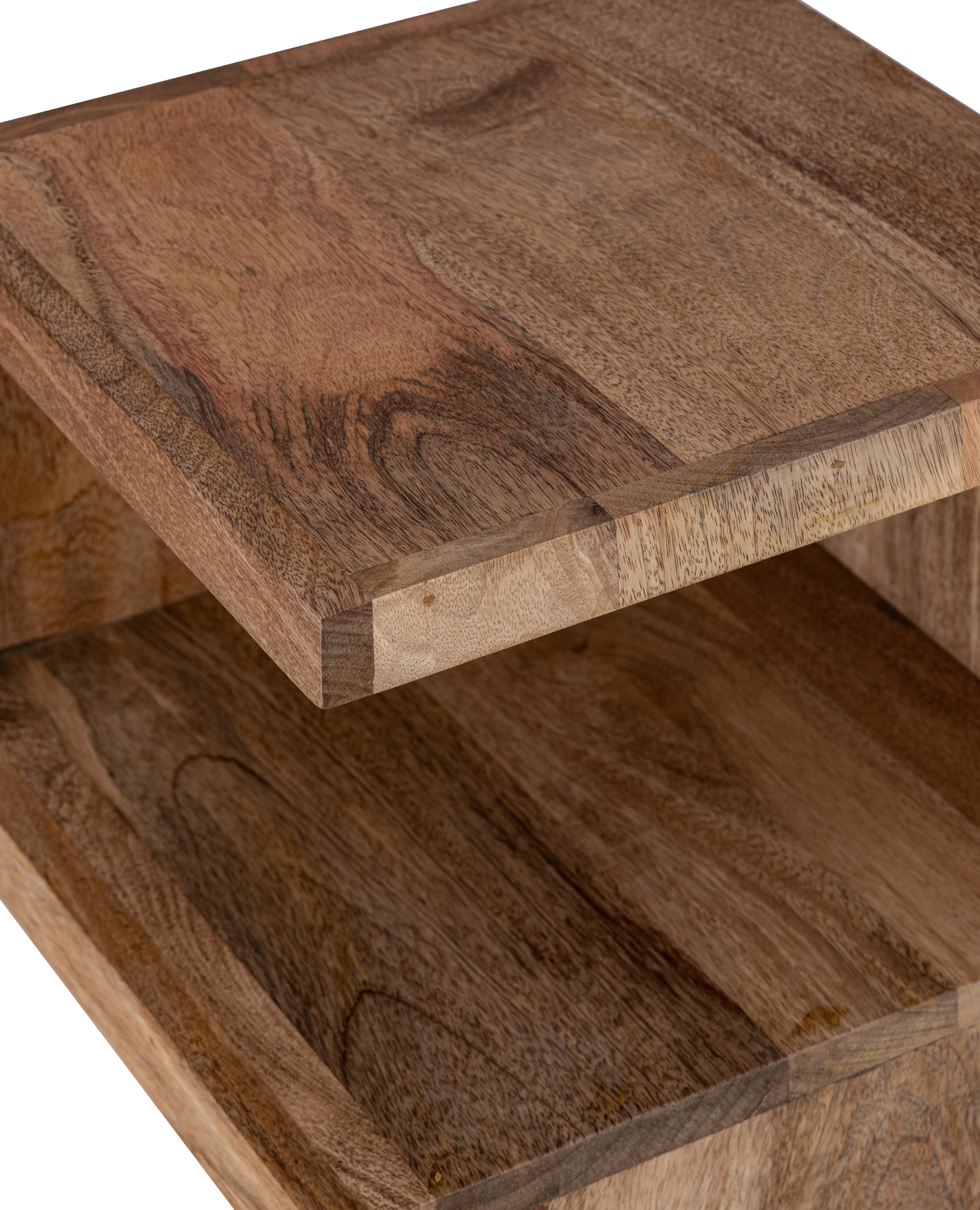 Brown Wooden Open Storage Side Table For Home, Kitchen And Office