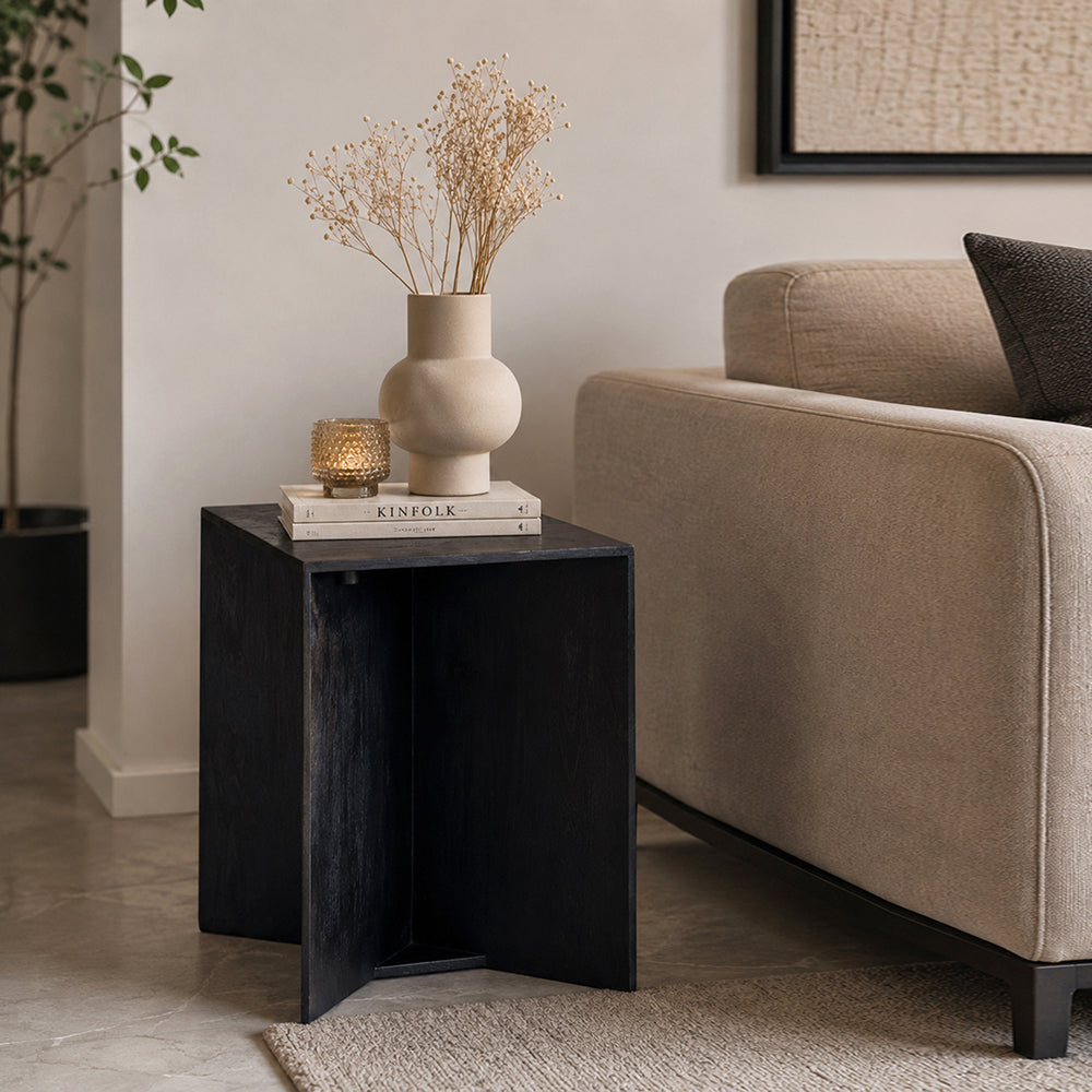Trist Wooden Side Table - Blue