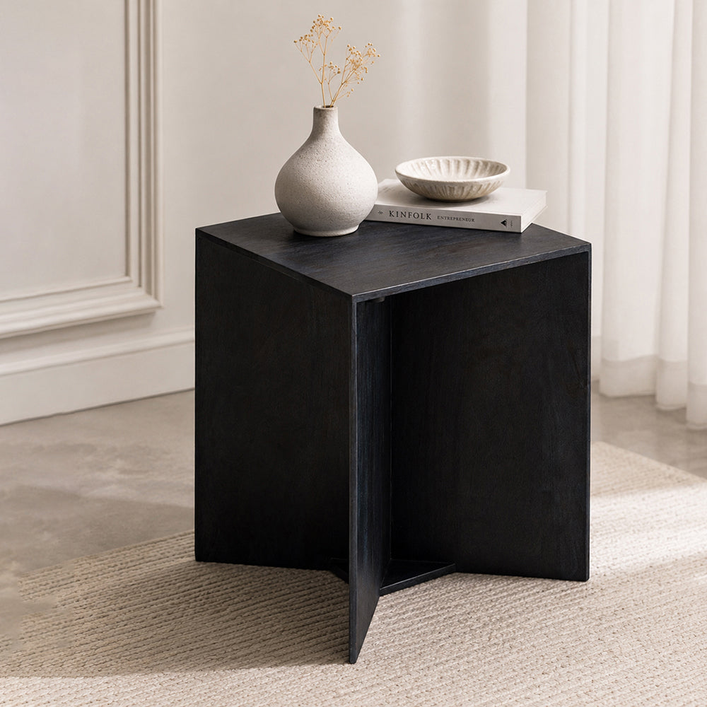 Trist Wooden Side Table - Blue