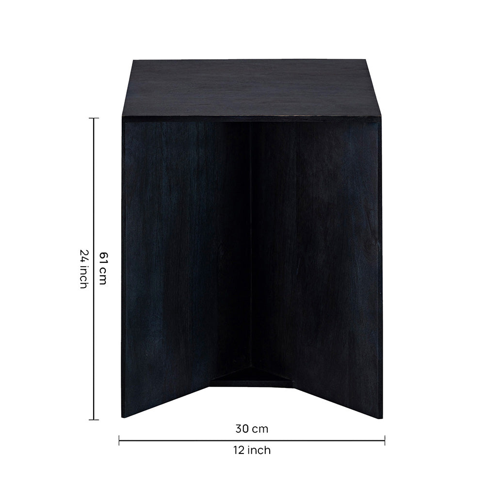 Trist Wooden Side Table - Blue