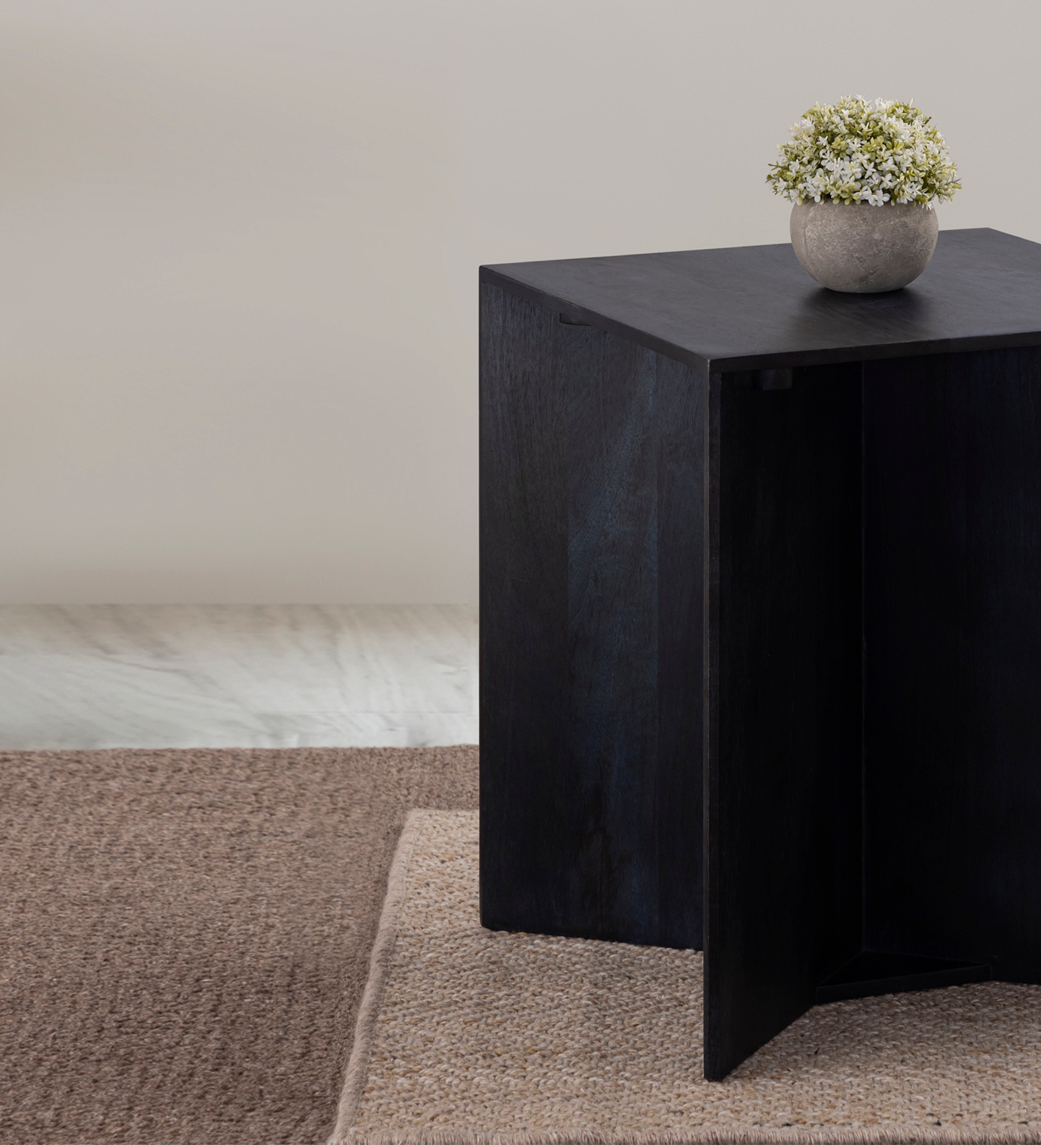 Blue Wooden Side Table For Living Room, Kitchen, Balcony, Home And Office