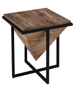 Metalsmith-Brown-Wooden-Side-Table-With-Metal-Stand-For-Home-Kitchen-And-Office