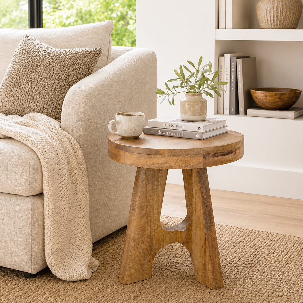 Denzo Wooden Stool - Natural