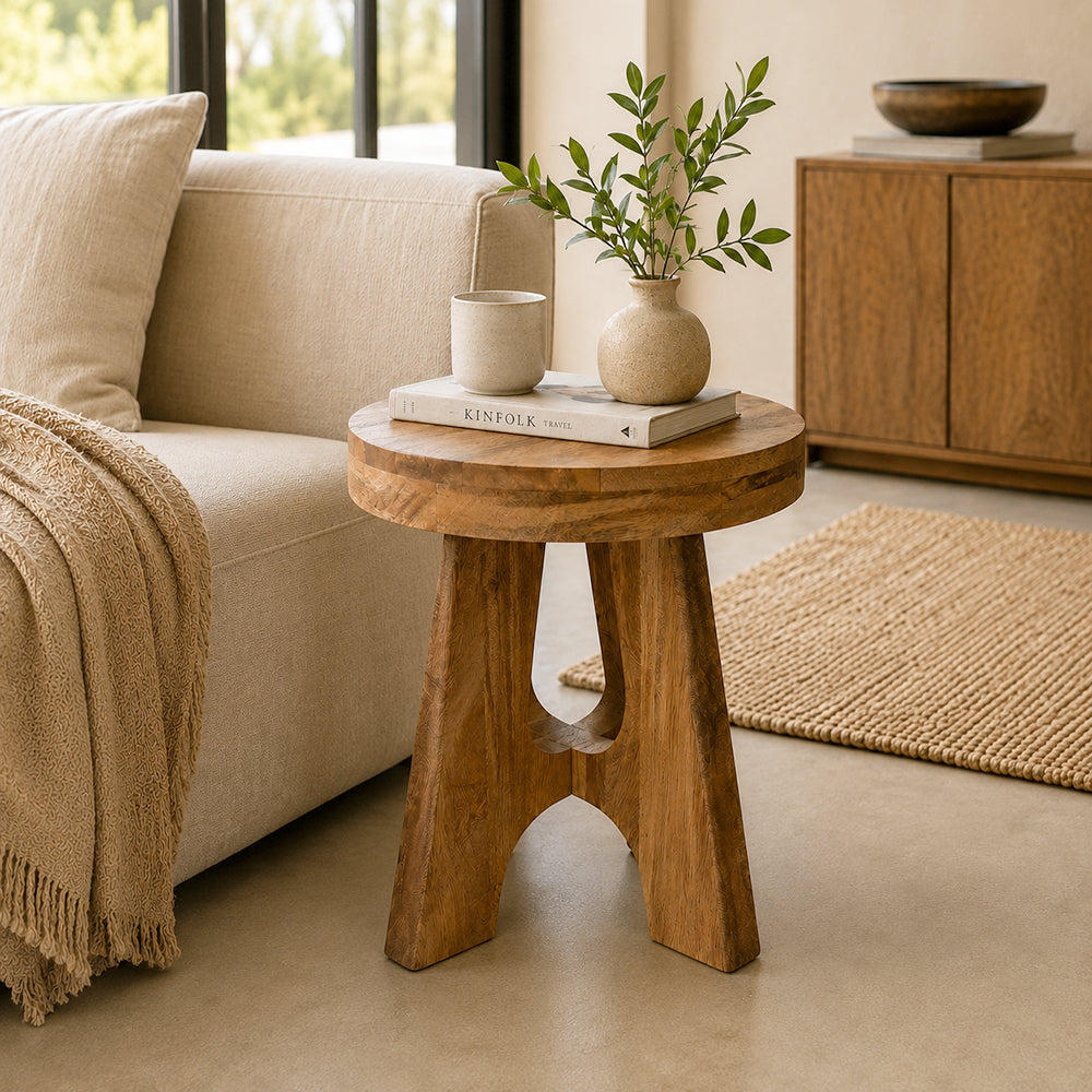 Denzo Wooden Stool - Natural