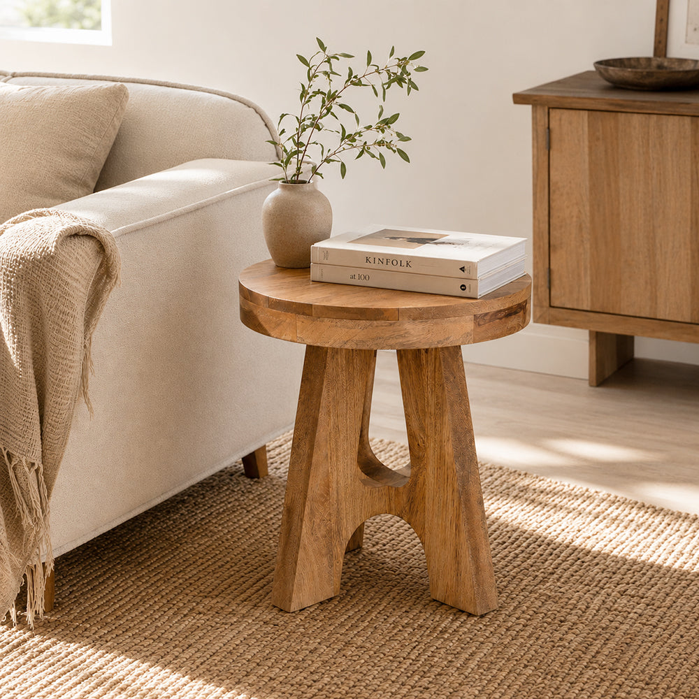 Denzo Wooden Stool - Natural