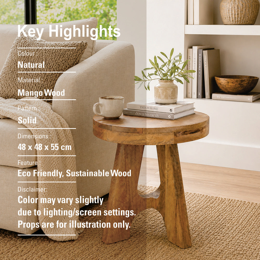 Denzo Wooden Stool - Natural