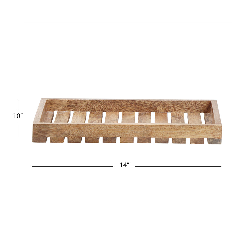 Ebony Wooden Serving Tray, Large - Brown