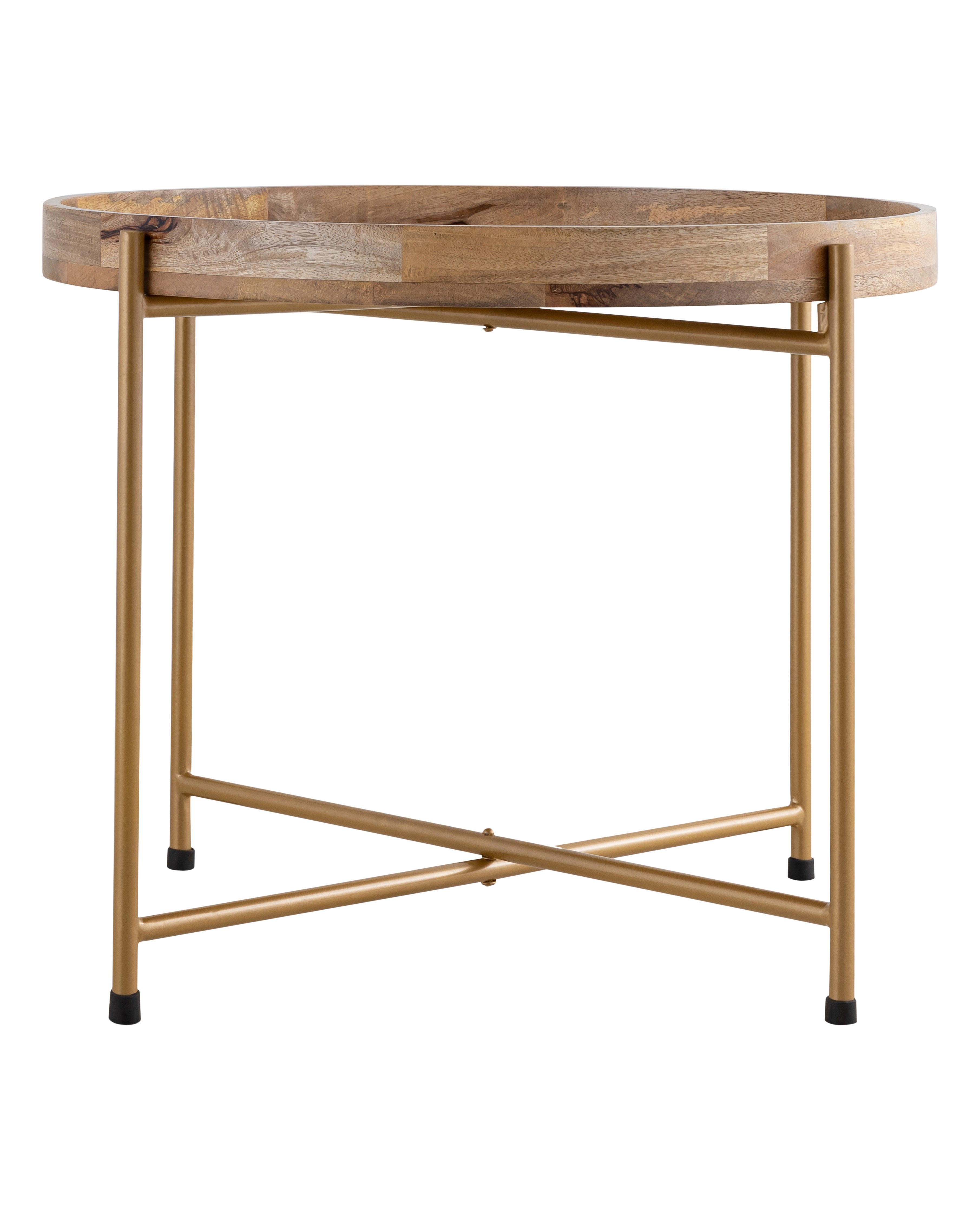 Gold Wooden Side Table For Home, Kitchen, Living Room, Balcony And Office