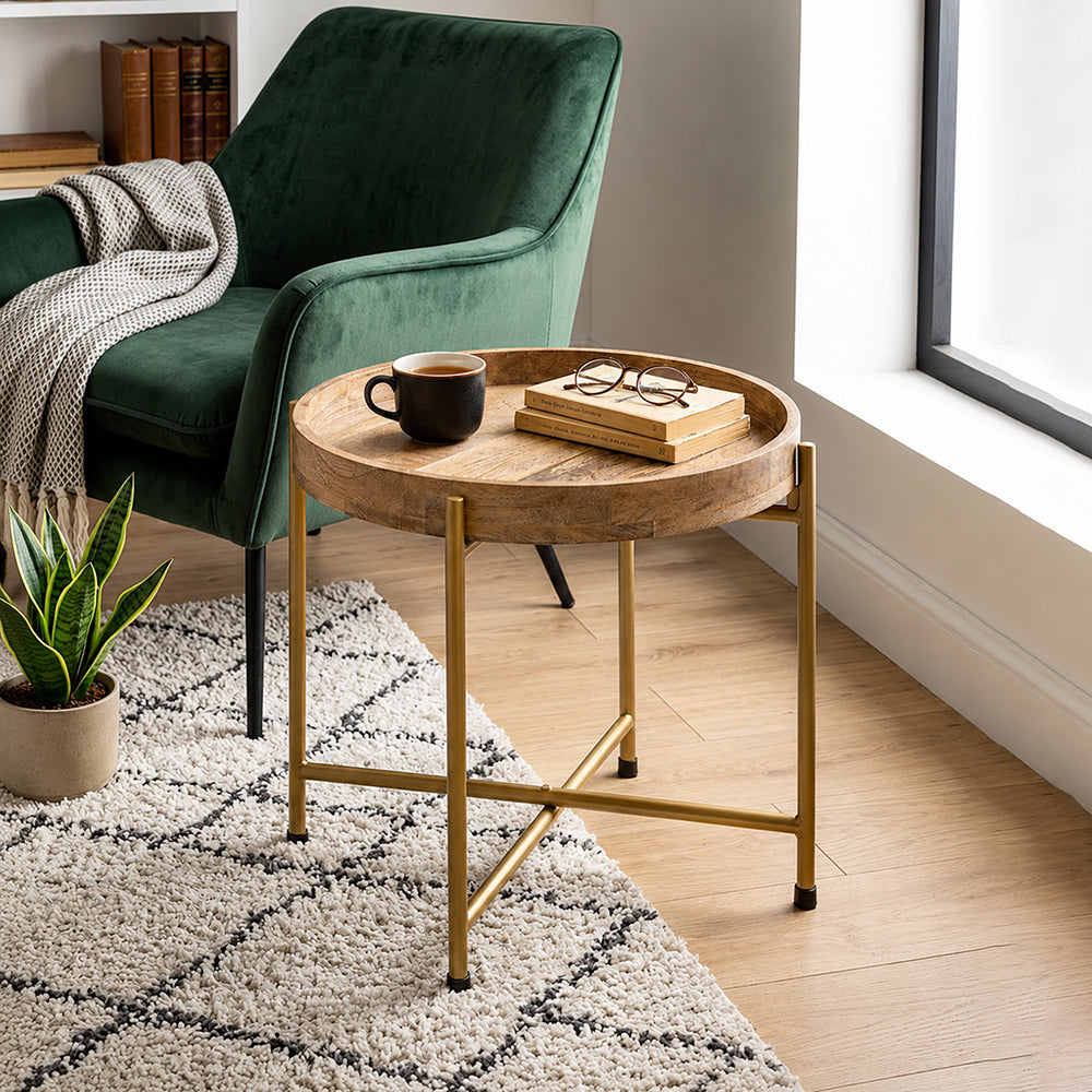 Terra Metal Side Table, Small - Gold