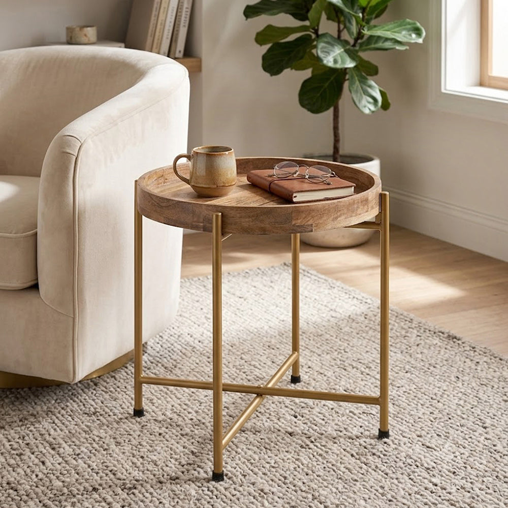 Terra Metal Side Table, Small - Gold