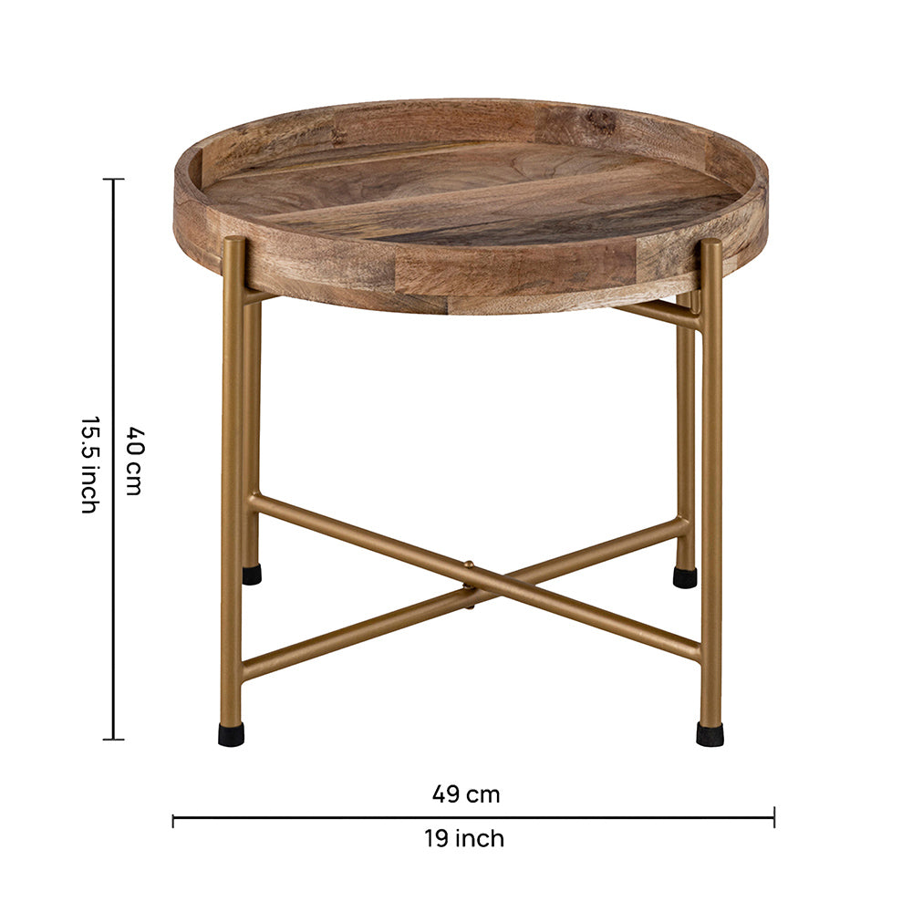 Terra Metal Side Table, Small - Gold