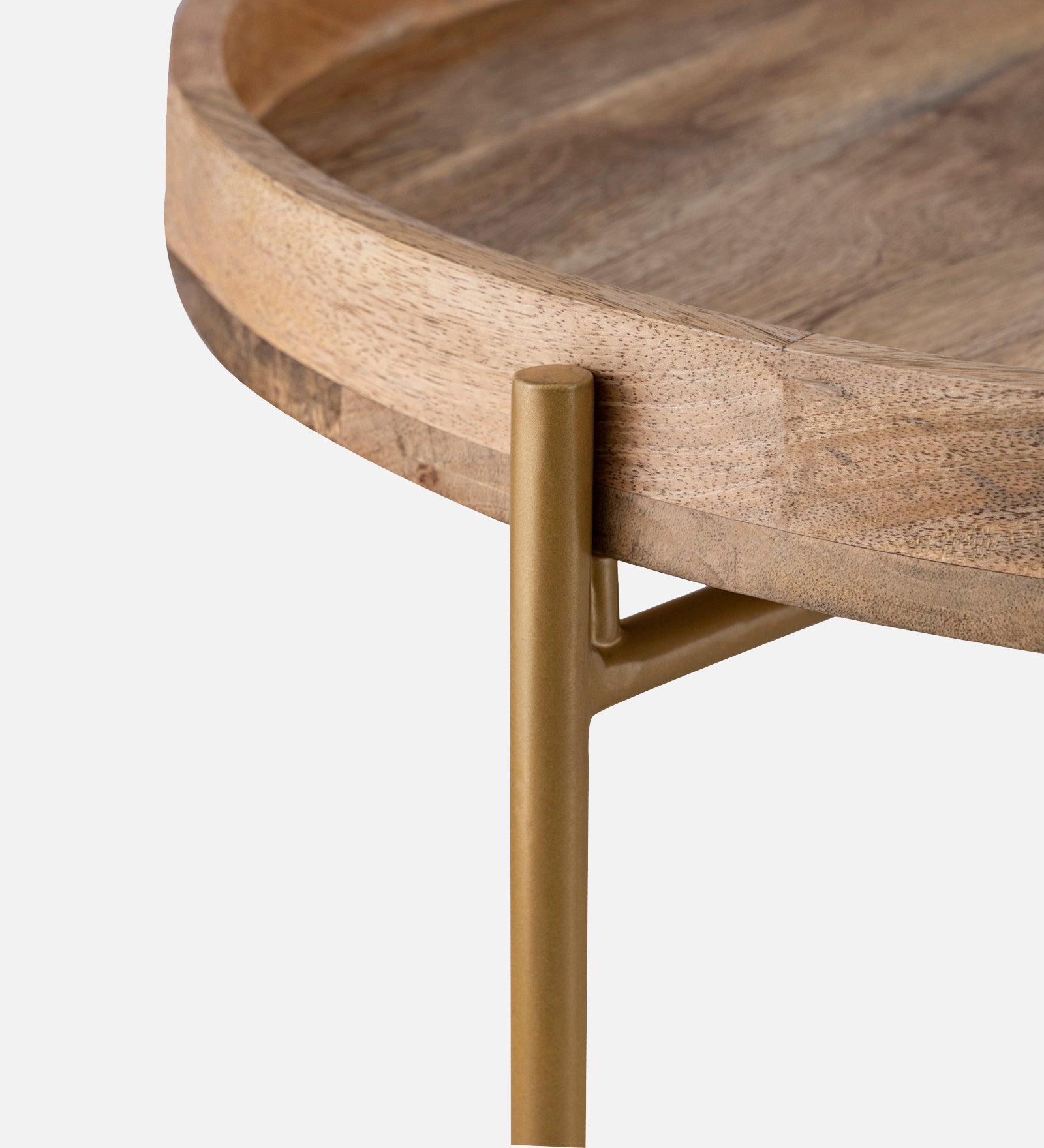 Gold Wooden Side Table For Home, Kitchen, Living Room, Balcony And Office