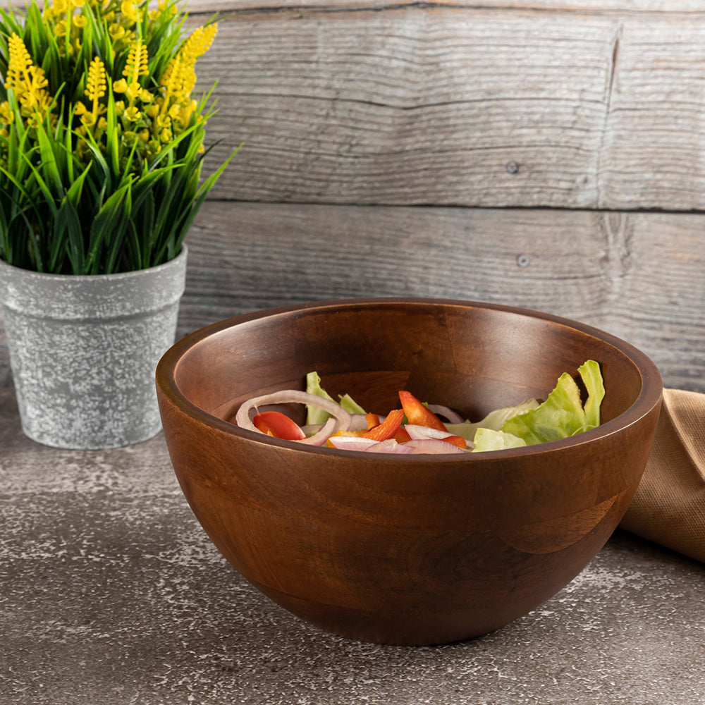 Brown Mango Wood Serving And Decor Bowl For Home, Kitchen And Office