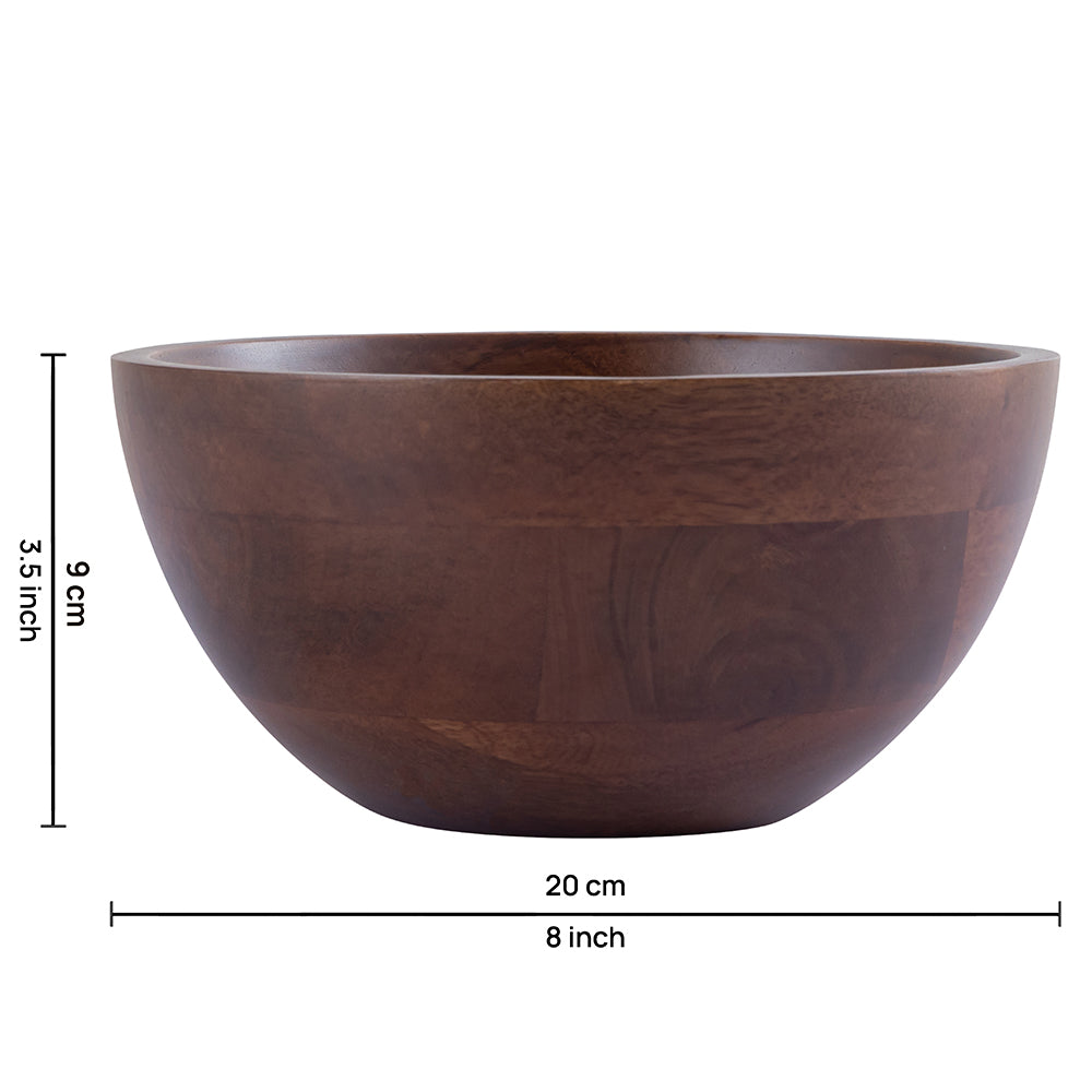 Brown Mango Wood Serving And Decor Bowl For Home, Kitchen And Office