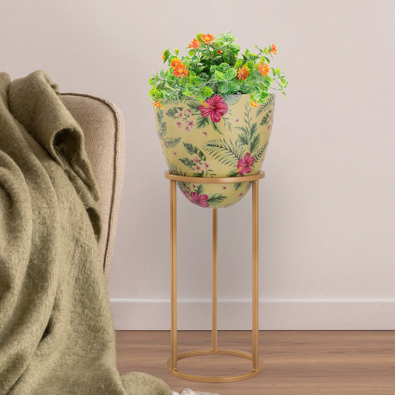 Cairo Metal Planter - Yellow