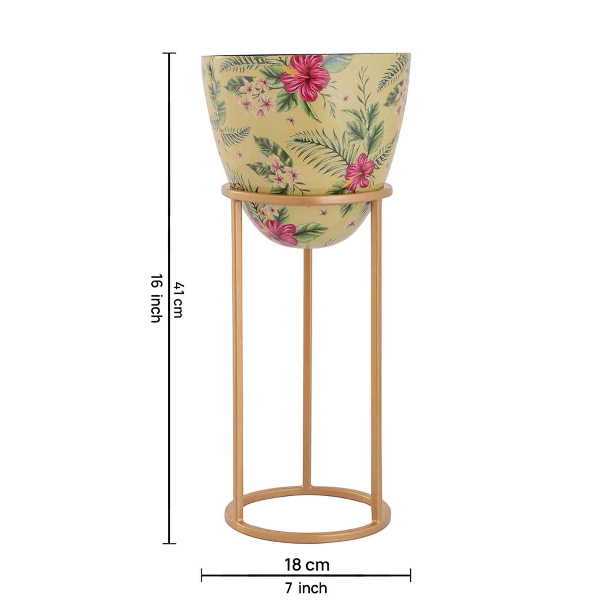 Cairo Metal Planter - Yellow