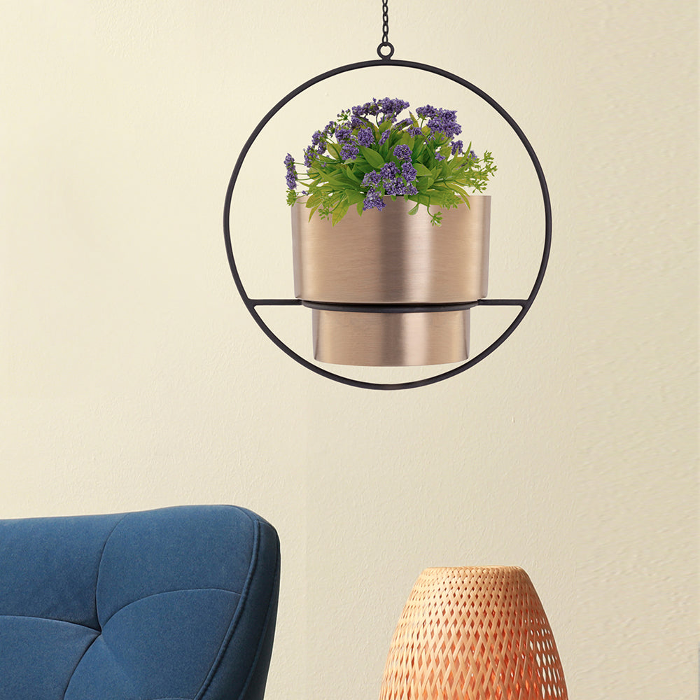 Elegant Metal Hanging Planter For Home Decor, Living Room And Office