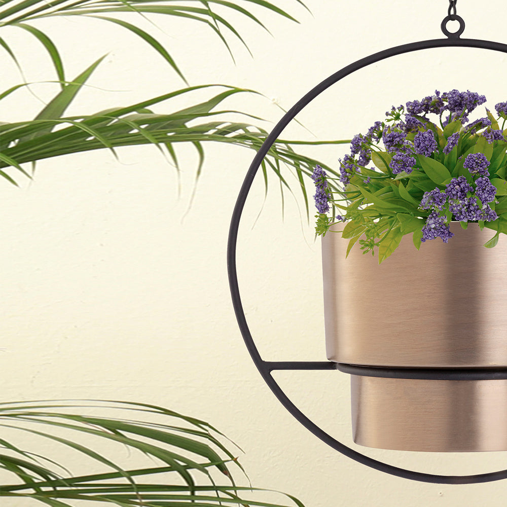 Elegant Metal Hanging Planter For Home Decor, Living Room And Office