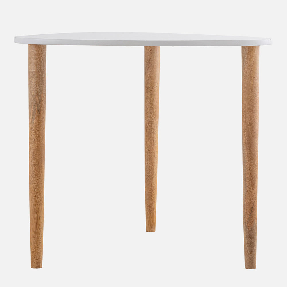 Avira Wooden Side Table, Large - White