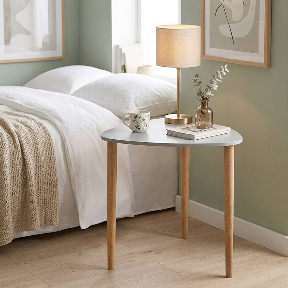 Avira Wooden Side Table, Large - White