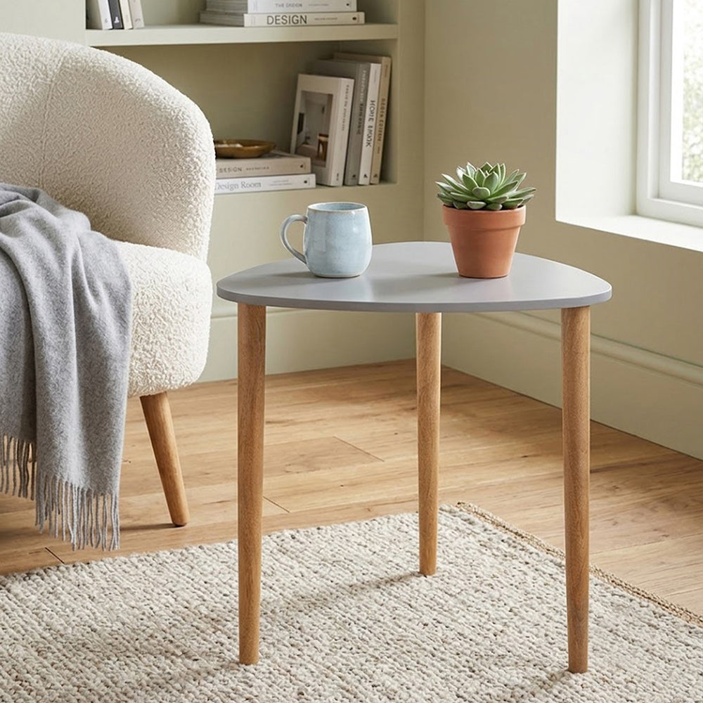 Avira Wooden Side Table, Large - White